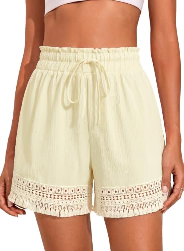 Dokotoo Elastic Waist Wide Leg Lace