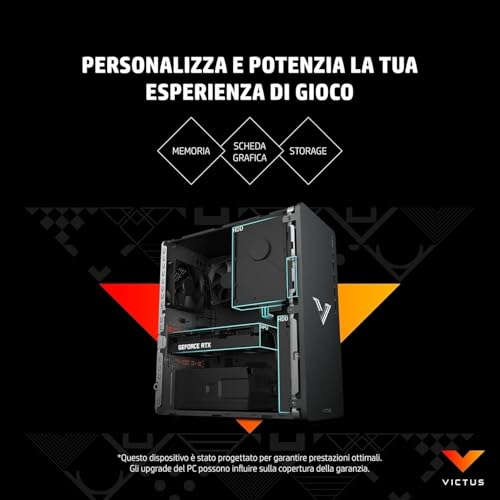 Victus 15L TG02-0004sl Desktop, AMD RYZEN 5 5600G, 16GB RAM DDR4, 512GB SSD, RTX 4060 8GB GDDR6, PSU 80 Plus Gold da 350W, Windows 11, 3 Mesi di PC Game Pass Incluso, Grigio - PC Desktop - Immagine 7