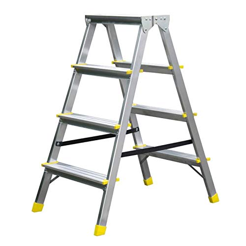 Preisvergleich Produktbild Aluleiter, beidseitig begehbar, 2x4 Stufen, 150kg Traglast