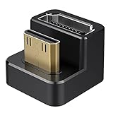 AGVEE 2 Pack (Long Side Inward) 180 Degree Angled Mini HDMI Male to HDMI Female Adapter, U-Shaped 4K@60HZ Converter Coupler Connector Extender for Portable Display Monitor Accessories, Black