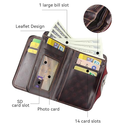Men's Wallet Short European & American Style Business Bag with Large Capacity Magnetic Buckle 3 Fold Design and Money Clip4