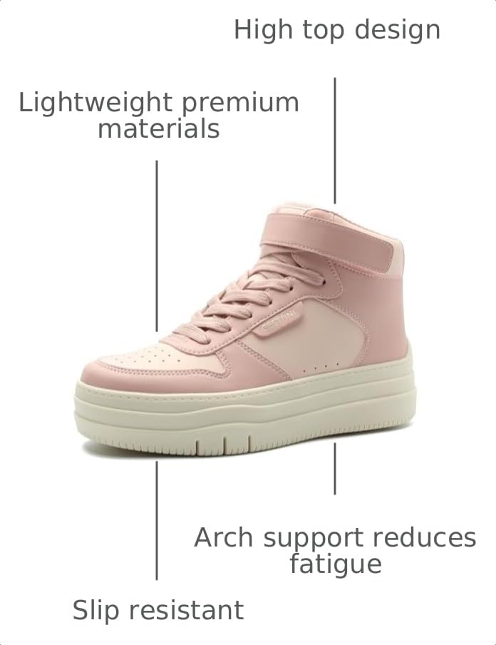 Image of Cestfini High Top Platform Sneakers for Women,Fashion Tennis Shoes