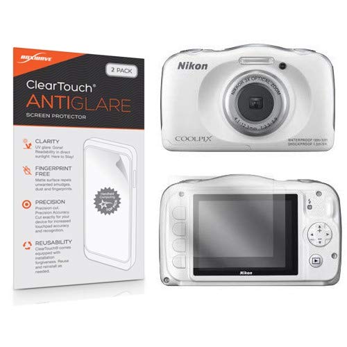 Nikon Coolpix S33 Protector de Pantalla, BoxWave® [ClearTouch Anti-Brillos (2-Pack)] antihuellas Mate película Piel para Nikon COOLPIX S33