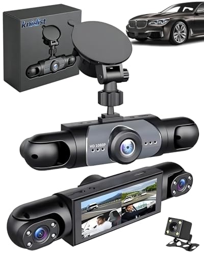 Car Dash Cam 4K Dual 360° Rearview 4-Channel 64G