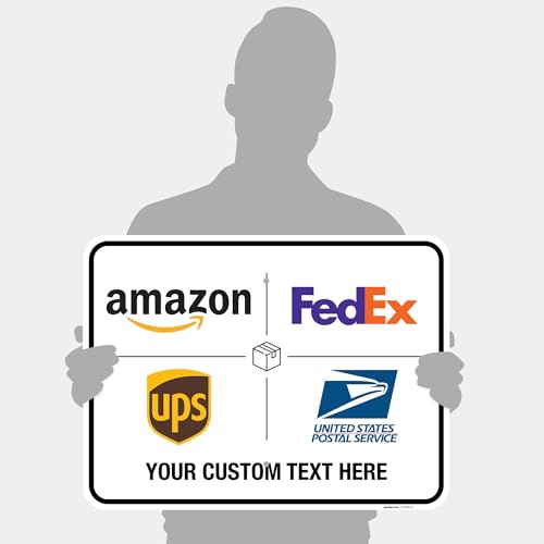 Image of Custom Package Delivery Sign, Delivery Instructions, 18x24 Inches, Rust Free .063 Aluminum, Fade Resistant, Made in USA by Sigo Signs