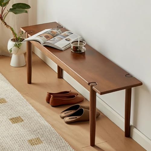 Rustic Farmhouse Wooden Entryway Bench for Kitchen & Dining Room - Natural Asian Wood, 100x42cm (39.4x16.5in) - Stylish Indoor Seating & Storage Solution