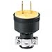 Black Rubber Round 2wire Plug