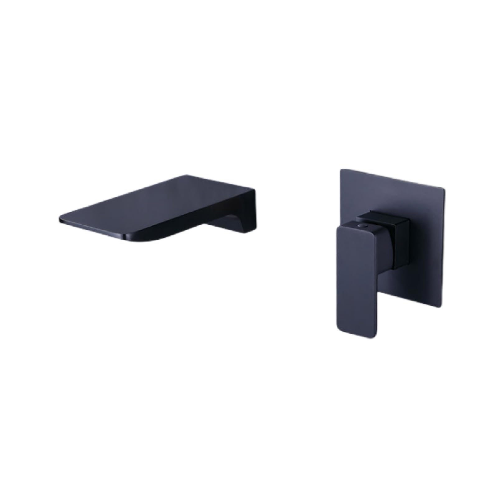 Robinet mural cascade noir et argent au design hotelier luxueux