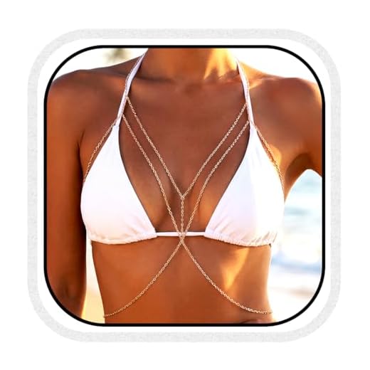 Jovono Fashion Einfache Sexy Bauch Körper Kette Halskette Bikini Kabelbaum Körper Frauen und Mädchen (Gold)