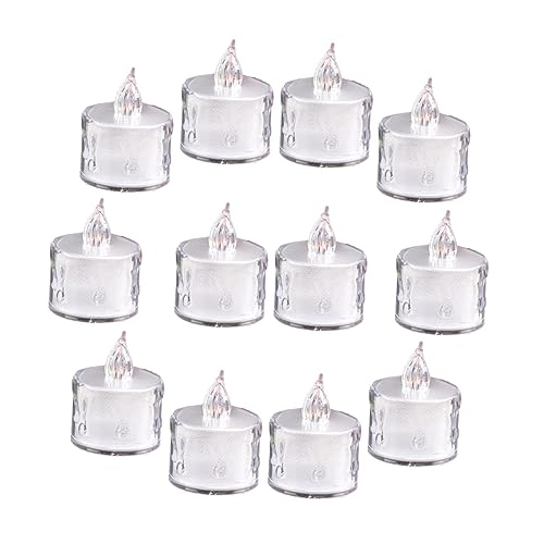 12 Velas de Té LED sin Llama Pilas Incluidas de Plástico PP para Decoración