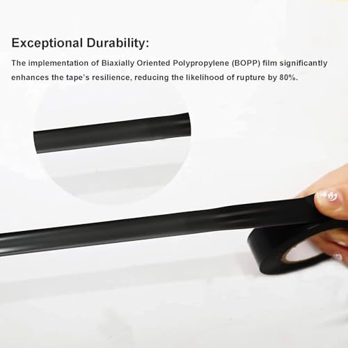 Image of Black Electrical Tape 2 in x 66ft, PVC Insulation Tape, Flame Retardant & Weather Resistant, Heavy Duty for Professional Wiring, Automotive, and Household Repairs