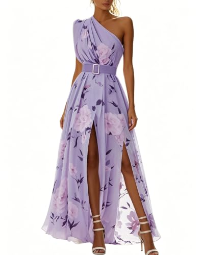 Robe longue asymétrique à motif floral pour vos soirées d'été et escapades chic