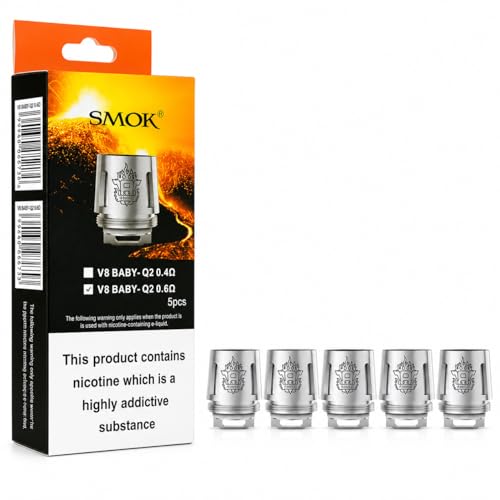 Nouvelle version de têtes SMOK TFV8 BABY BEAST - Q2 0.6 Ohm, Ce produit ne contient pas de nicotine ou de tabac