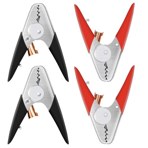 Jumper Cable Clamps Heavy Duty 4 Pcs Battery Clamps 1100A Jumper Cable Ends 6 Inch Battery Charger Ends Alligator Clips Electrical for Replacement Under 0 AWG Wires 12V/24V by XIOGZAXI