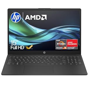 HP 15.6" Laptop | AMD Ryzen 5 | 16GB | 512GB SSD | Windows 11 Home True Vision camera | Long battery life | Ample storage | Anti-glare panel | 15-fc0004sa