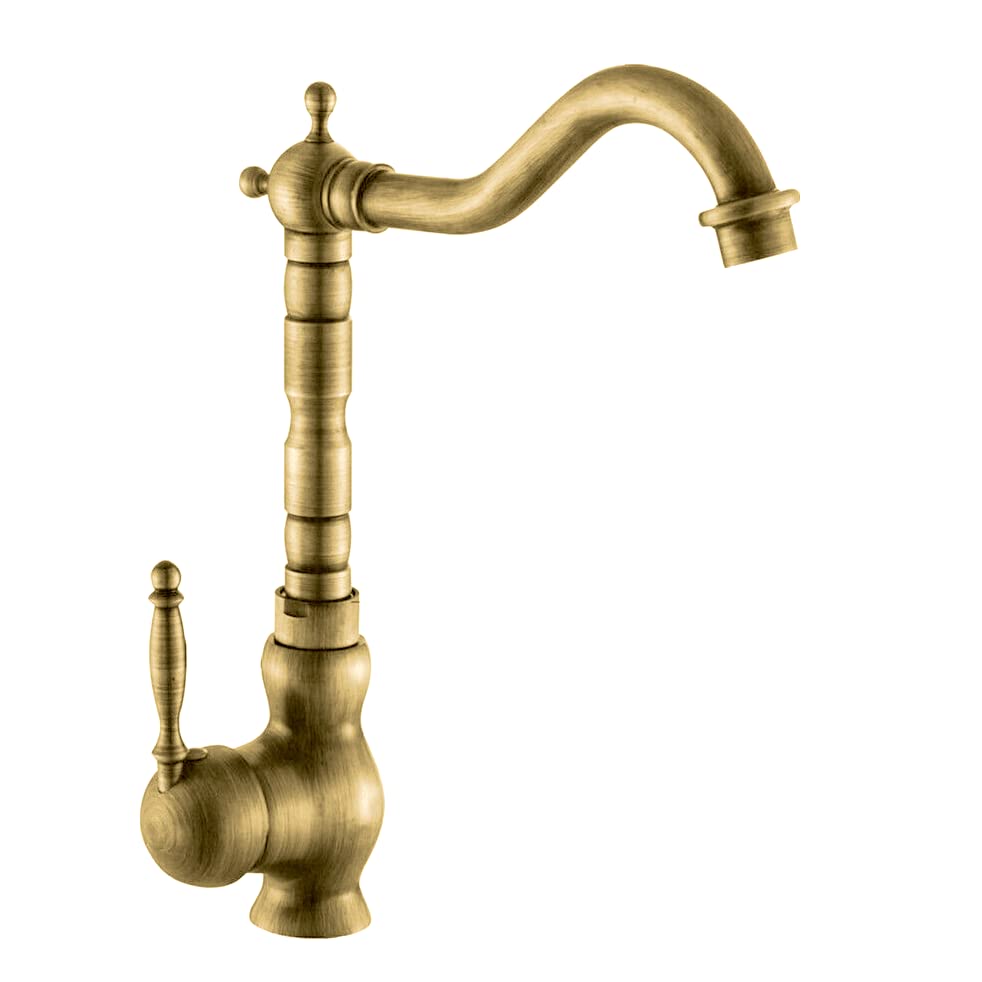 Pixaflo Antique Brass Kitchen Faucet Single Lever Sink Mixer Tap with Swivel Spout, Deck Mounted, Monobloc, Brushed Gold Finish (B0B8X81Z9Y) Amazon Price History, Amazon Price Tracker