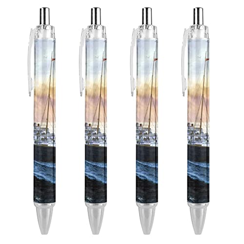 Bolígrafo retráctil histórico Titanic de tinta azul para hombres y mujeres, set de 4