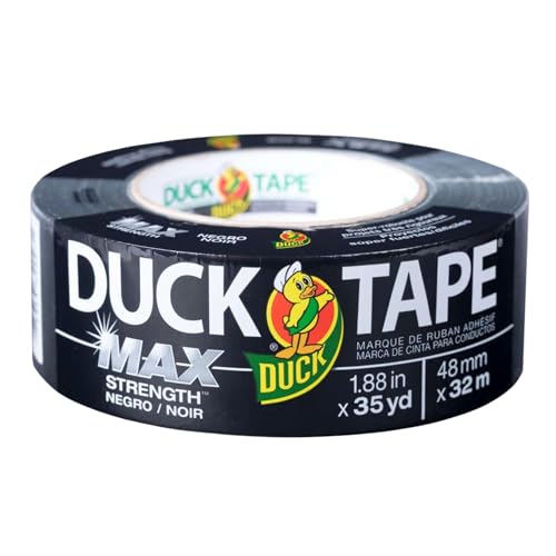 Image of Duck Brand Max Strength Duct Tape, Black, 3 Rolls, 1.88 Inch x 35 Yards Each, 240867