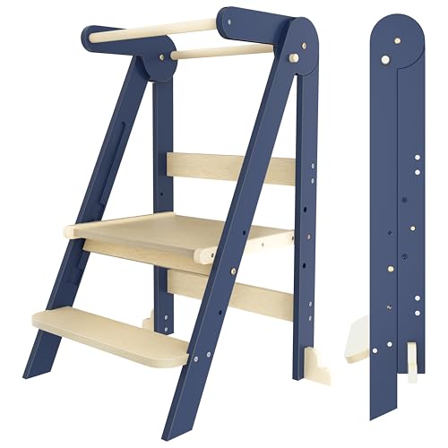 Shintenchi Toddler Step Stool Foldable Design Saves Space - Super Stable Toddler Kitchen and...