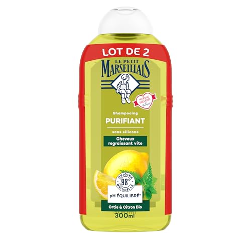 Le Petit Marseillais | Champú Purificante Ortiga y Limón Orgánico (lote de 2 frascos de 300 ml)