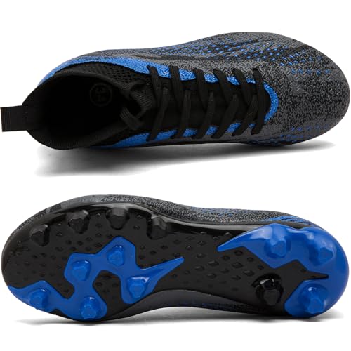 YANGTAOZI Boys Soccer Cleats High Top Kids FG AG Soccer Shoes Indoor Outdoor Training Turf Football Shoes