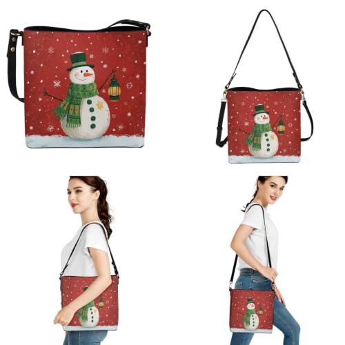 Image of HUGS IDEA Leather Purses and Handbag for Women Bucket Bag with Wrist Wallet 2 Packs
