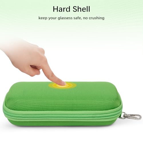 Image of Double Eyeglasses Case Hard Shell Dual Sunglasses Organizer with Zipper Closure Travel Eyewear Storage for Vehicle