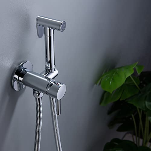 Robinet de douche mural avec kit douchette à main et flexible de 150 cm en laiton
