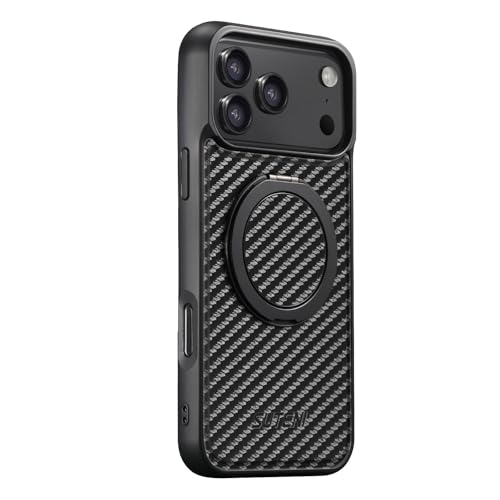 Étui iPhone 15 Pro Max antichoc rigide carbone avec anneau silicone