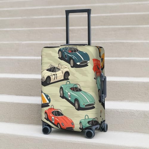 Travel Luggage Cover Elastic Suitcase Protector Washable Baggage Covers Fit For 22-24 Inch Luggage Vintage Cute Cartoon Car Suitcase Cover M 6