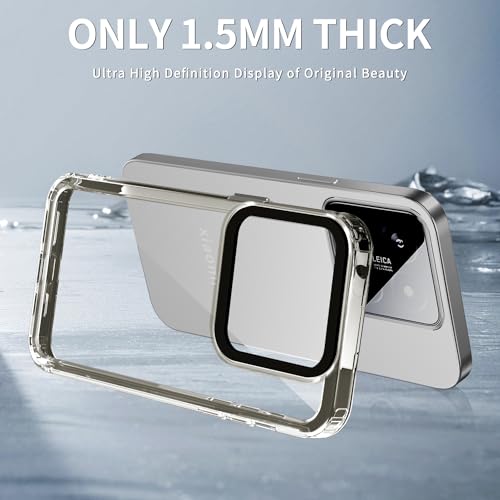 Image of Kapa Warrior Acrylic Clear Back Cover for Xiaomi 14 (5G) | Slim Shockproof [Military Grade Protection] Hybrid Bumper Case (Grey Sides)