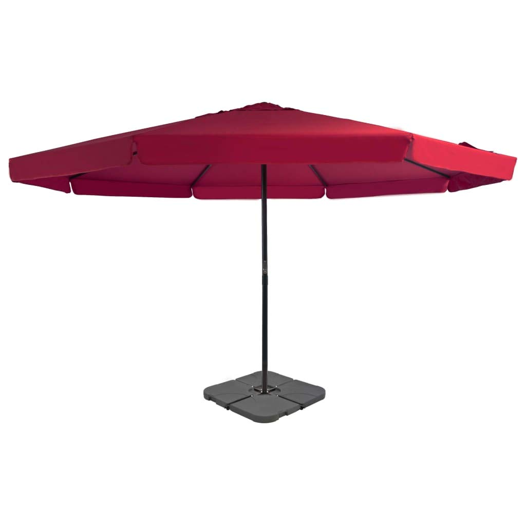 Sonnenschirm 5 m Anthrazit mit Alu-Rahmen und Tragbarem Ständer aus Kunststoff 3,85 m Höhe für Balkon Garten Terrasse und Strand Modernes Design