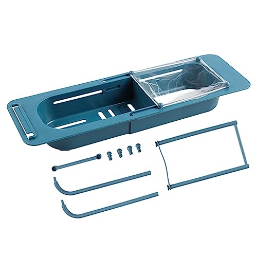 Naqqios Cesta de colador para fregadero, soporte para colador, cesta de drenaje ajustable para el hogar, cocina, baño, soporte de esponja sobre el fregadero para esponjas, estropajos