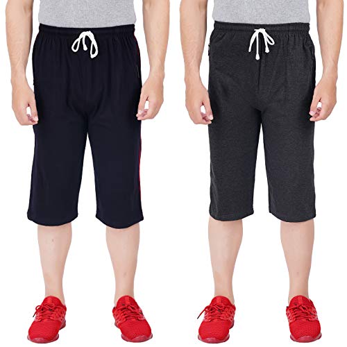 Image of FEEL TRACK Men's Regular Fit Three Fourth Capri (Pack of 2)