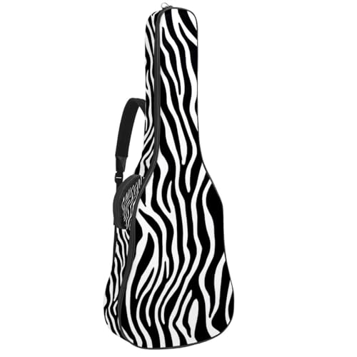 Housse guitare acoustique zébrée multicolore avec grande poche