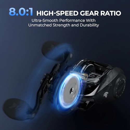KastKing Spartacus II Plus Baitcasting Reel, DualBalance™ Magnetic Braking System, 8.0:1 High-Speed Gear Ratio, Ultralight 6 oz, 7+1 MaxiDur Double-Shielded Ball Bearings, Fishing Reels by KastKing - Image 3