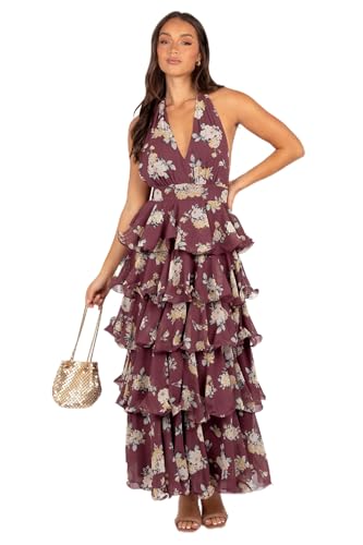 Kendall Maxi Halterneck Dress - Dark Wine XL