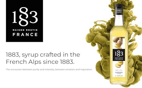 Image of 1883 Ginger Syrup for Drinks, Made in France, 1 Liter Glass Bottle