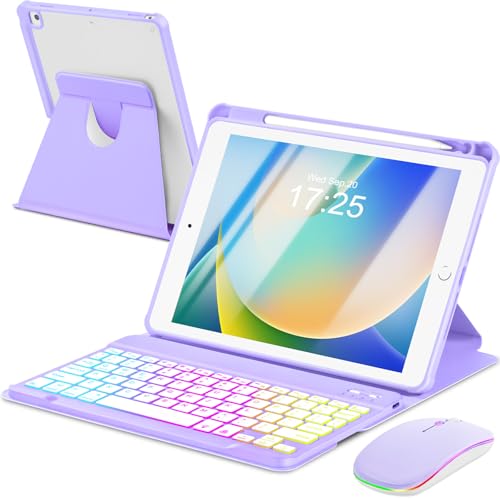 EAMPANG Case with Keyboard Mouse for iPad 9th 8th 7th Generation 10.2 inch