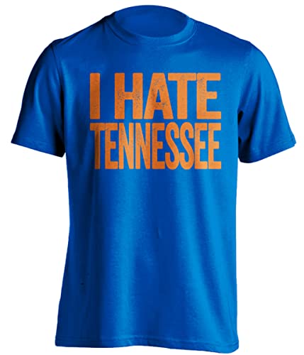 I Hate Tennessee - Funny Smack Talk Shirt - Blue and Orange Version - Text Design - Blue - XXXXL