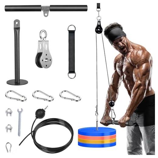 Lyndwin Poleas Gimnasio para Casa, Polea Gimnasio Casa con Barra Recta Agarres Poleas Gym, Kit Sistema Polea de Cable Accesorios Gimnasio Musculacion per Brazo Pecho Espalda Tríceps Biceps Ejercicio