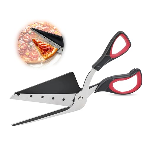 Tijeras para pizza Tijeras de cocina Tijeras para el hogar Tijeras de cocina de Acero inoxidable Tijeras afiladas Mango cómodo Negro