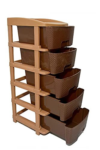 HROY Virgin Plastic 5 Layer Rectangular Modular Drawer for Home, Office, Parlor, School, Doctor, and...