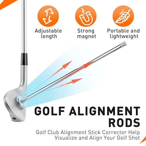 Golfupp Golf Ausrichtungsstäbe zur Korrektur der Schwungrichtung - Golf Trainingshilfen & Golf Zubehör, Direction Indicator für Präzises Shot Alignment, Swing Aid