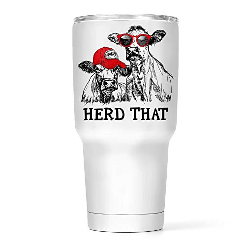 Herd That Funny Cows Tumbler with Lid Insulated Stainless Steel Tumbler 30oz Funny Cow Gifts