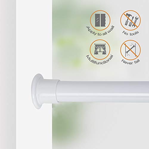 ALLZONE Heavy Duty Tension Shower Curtain Rod, 28-41 Inches, No Drilling, Never Bend