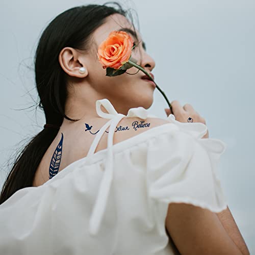 Semi Permanent Tattoos, 8 Sheet Realistic Fake Tattoos Stickers, Waterproof And Long-Lasting 1-2 Weeks Tattoos, Plant-Based Ink For Women Men (A) Christmas Gift #TOP4