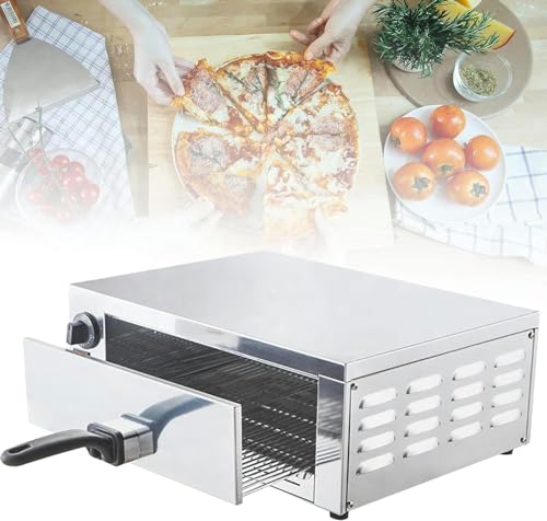 12インチポータブル屋外BBQピザオーブン、1200W業務用電気ピザオーブン、シングルピザドロワートースターオーブン、カウンタートップステンレススチールホームレストランスナックトースター、レストランピザ用