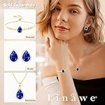 Linawe Crystal Imitation Diamond Rhinestone Charm Bracelets for Women, Gold/Silver/Rose Gold Adjustable Chain Bracelet, Teardrop Birthstone Cubic Zirconia Prom Costume Wedding Jewelry - Image 4