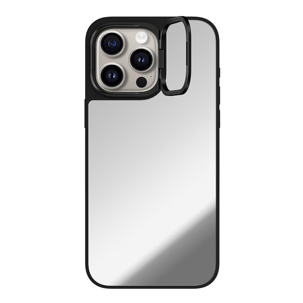 CASETiFY ミラー リングスタンド MagSafe対応 iPhone 15 Pro Max ケース [反射性 / 1.5mからの落下試験をクリア / MagSafe に対応] - シルバー (ブラックバンパー)